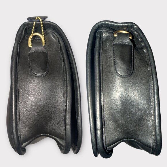 VTG Coach Convertible Clutch 9635 Black Leather Brass 90s Bag USA Tag New Strap - Picture 8 of 16